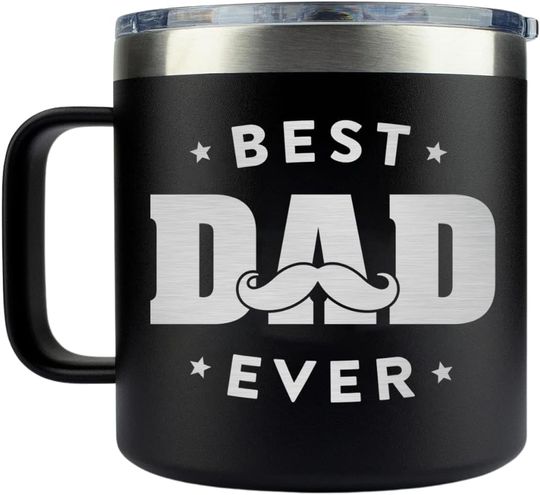 Discover Best Dad Ever Mug Tumbler 14oz, Best Daddy Gifts from Daughter Sonel Mug