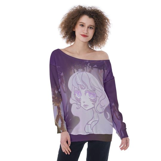 Discover Last Unicorn All-Over Print Oversized Women's Off-Shoulder Sweatshirt