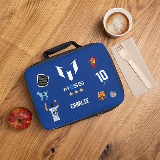Discover Messi Lunch Bag - Customized with your Name - Personalized Gift - Back To School