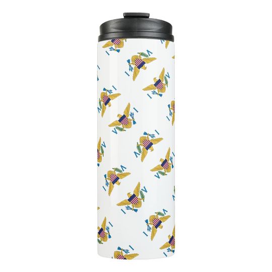 Discover US Virgin Islands Flag Pattern USVI Thermal Tumbler