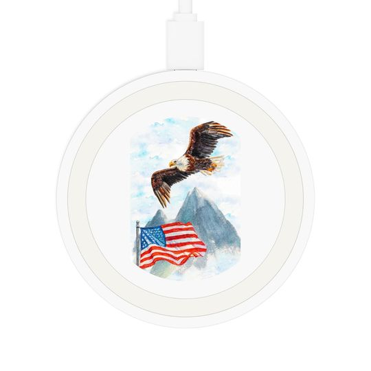 Discover Patriotic Quake Wireless Charging Pad-eagle - American flag