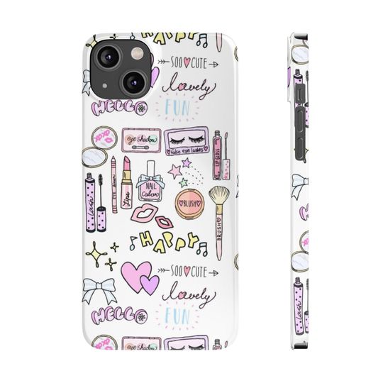Discover Chic Makeup Slim Phone Case, Cute Cosmetic Phone Cover
