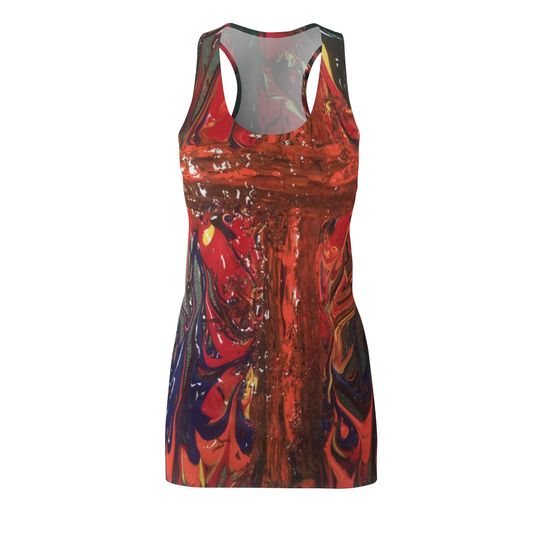 Discover Vibrant Women's Racerback Dress, Artful Cut & Sew Sundress, Perfect for Summer