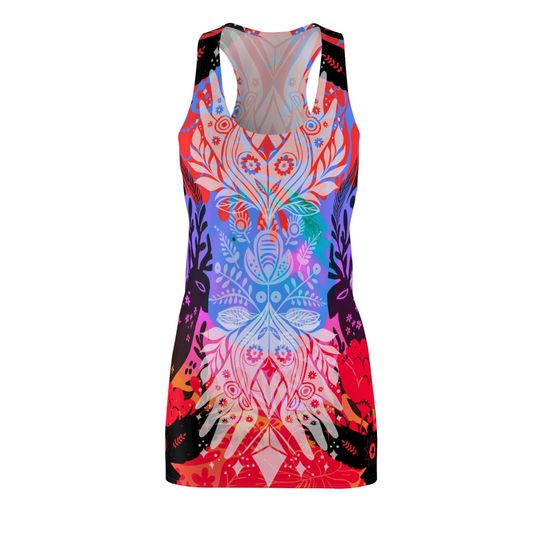 Discover Sacred Forest Racerback Dress, Summer Casual Dress, Festival Outfit