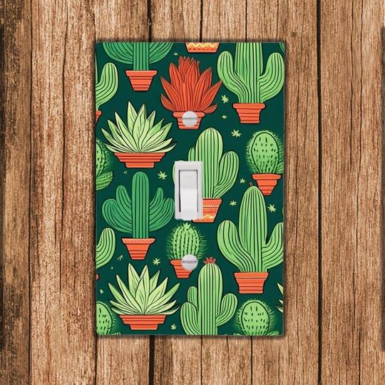 Discover Cactus Desert Texas Light Switch Toggle, Rocker or Outlet Duplex Cover Wall Plate