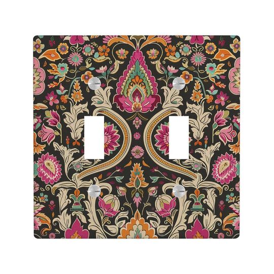 Discover Victorian Persian Floral Light Switch Cover, William Botanical Lighting Power Plate Outlet Panel, Turkish Art Nouveau Unique Wall Home Decor