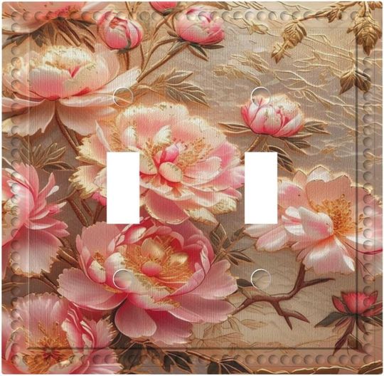 Discover Pink Blooming Flowers Peonies Floral Light Switch Covers