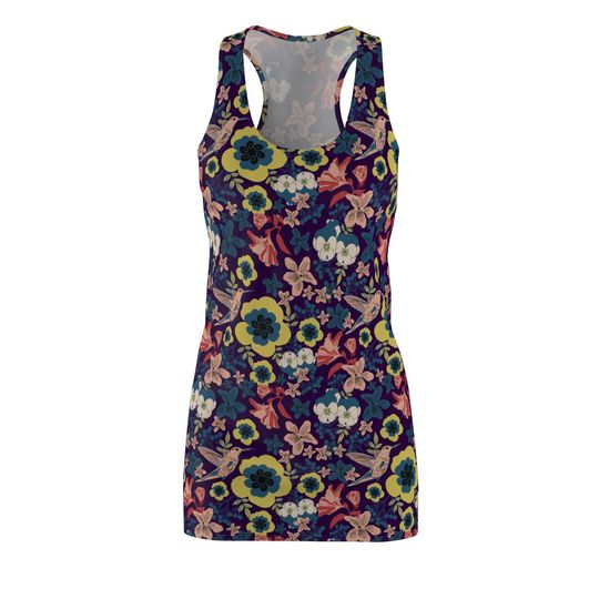 Discover Floral Women's Racerback Dress, Summer Dress, Casual Chic Dress