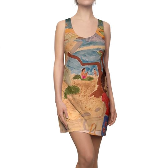 Discover Beach Vibes Racerback Dress for Women, Summer Dress, Vacation Outfit