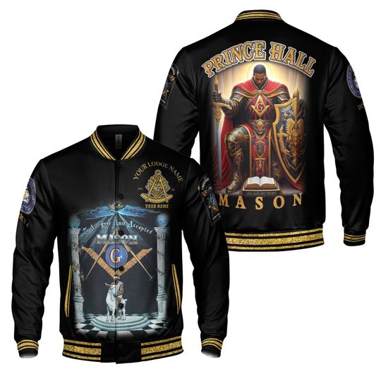 Discover Customize Name Riding The Goat F&AM Prince Hall Mason Varsity Jacket S-5XL