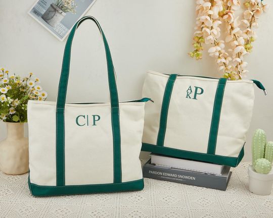 Discover Custom Tote Bag, Bridesmaid Gift,Beach Handbags, Embroidered Canvas Tote Bag, Custom Text Tote, Bachelorette Gifts, School Bag, Gift for Her