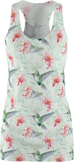 Discover Flowery Hummingbird Racerback Dress, Summer Dress, Casual Wear, Floral Sundress