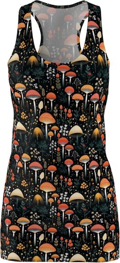 Discover Psychedelic Mushrooms Racerback Dress, Trippy Summer Dress