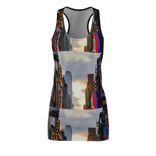 Discover Cityscape Racerback Dress, Summer Dress, Beachwear, Urban Fashion, Vacation Outfit