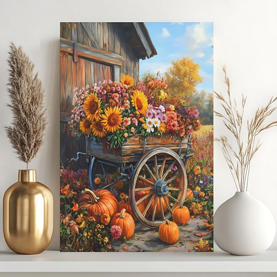 Discover Countryside Autumn Paint by Numbers Wall Art Home Decor, Handmade Gift