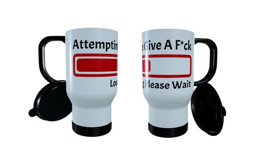 Discover Attempting To Give A Fxxx Loading Please Wait Travel Mug, Rude Coffee Mug, Personalised Travel Mug, Funny Travel Mug, Novelty Thermos Mug