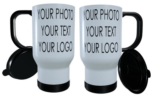Discover Personalised Your Own Travel Mug, Photo Travel Mug, Print Your Own Thermos Mug, Custom Travel Mug