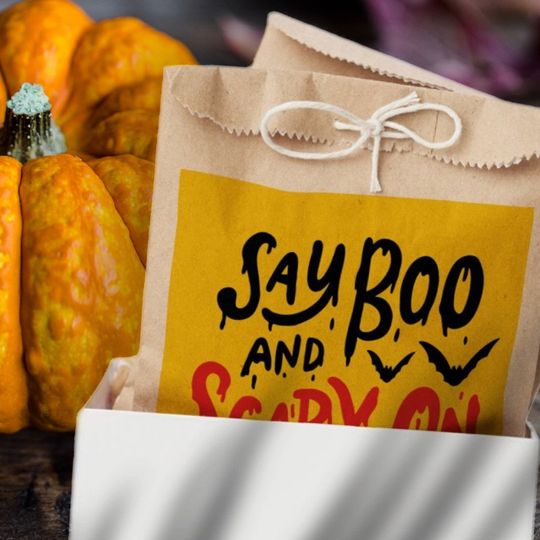 Discover Say Boo and Scary On | Funny Halloween Party Favor Bag