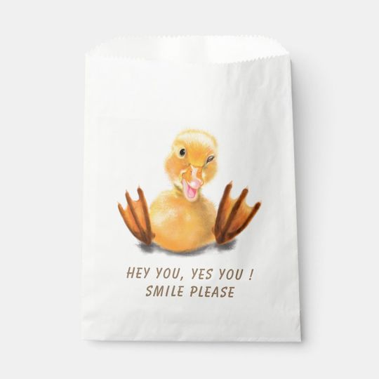 Discover Funny Duck Favor Bag Smile, Funny Favor Bag