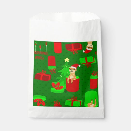 Discover christmas meerkat santa funny mongoose favor bag