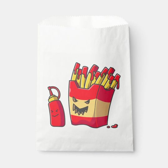 Discover funny halloween french fries monster favor bag