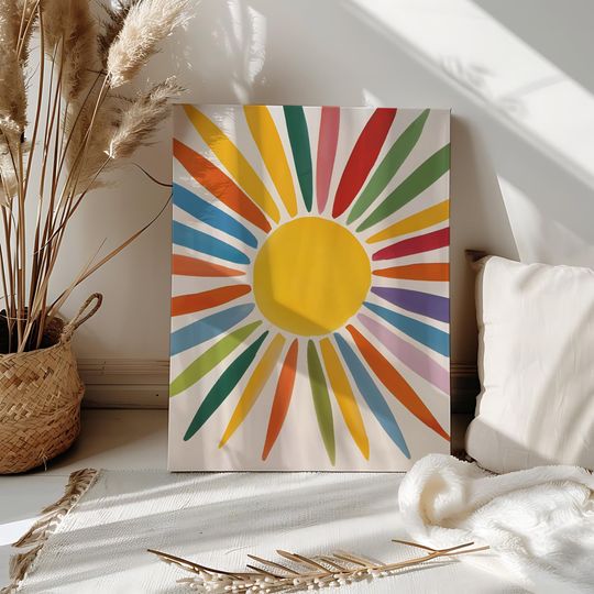 Discover Sun Paint by Number Kit for Adults Kids Minimalist DIY Color Paint by Numbers