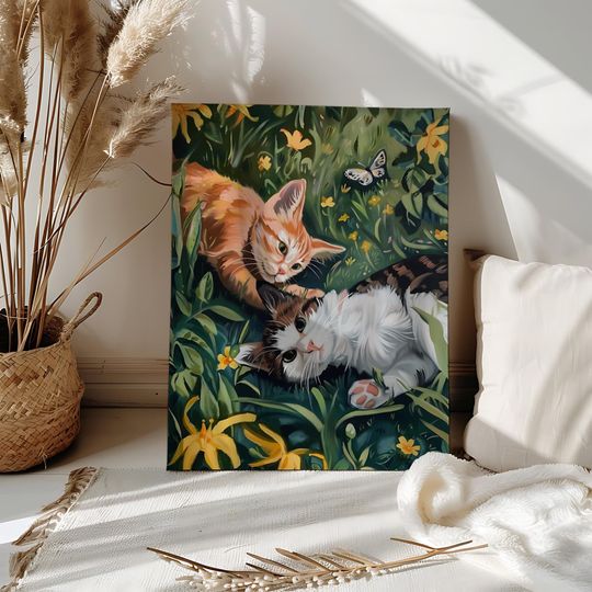 Discover Cute Cat in Field Paint by Number Kit Cat Lover Paint by Numbers