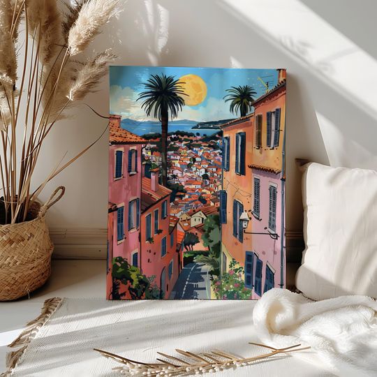 Discover Vibrant Colorful Houses and Plants Landscape Paint by Number