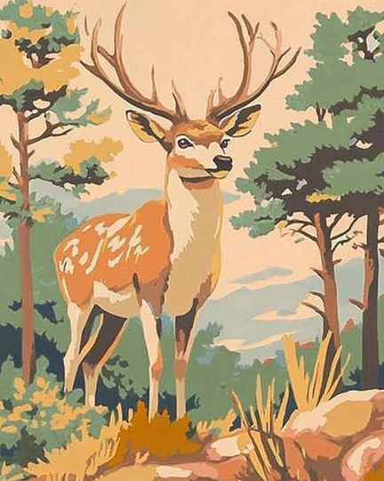 Discover Deer Vintage Paint by numbers,Wall decor, Wall Art, Gifts for him, Gift, Grandpa grandma gift,vintage style home decor DIY kit