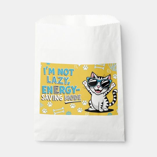 Discover Funny Cat Poster, Cartoon cat wearing sunglasses  Favor Bag