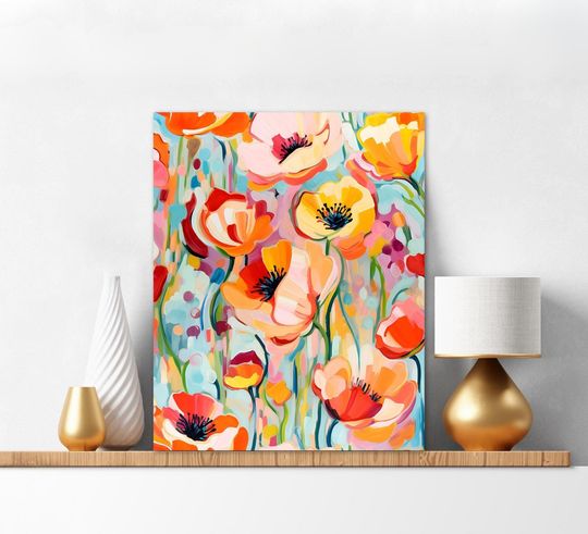 Discover Paint By Numbers Kit For Adults Wildflower Poppies Landscape Painting Kit Nature Wall Art Gift for Crafters Christmas 281