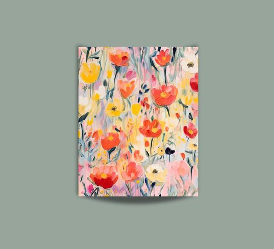 Discover Paint By Numbers Kit For Adults Wildflower Fields Abstract Painting Kit Nature Wall Art Gift for Crafters Christmas Gift Set 282