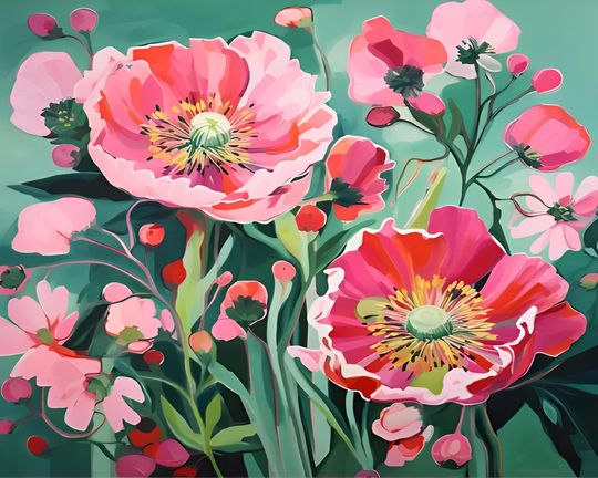 Discover Paint By Numbers Kit For Adults California Poppies August Birth Month Flower Cottagecore Aesthetics Painting Diy Set Christmas Gift 02
