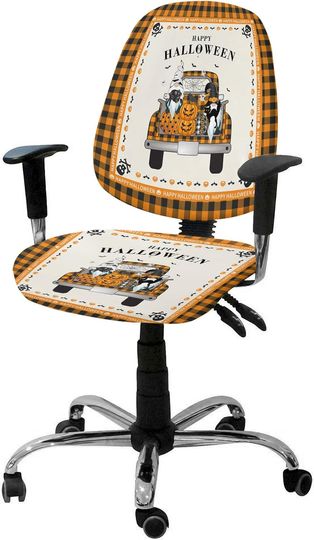 Discover Halloween Santa Pumpkin Office Chair Covers