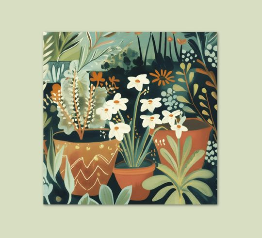 Discover Paint By Numbers for Adults House Plants in Vases, Earthy Tones Diy Painting Kit, Relaxing Birthday Gift Christmas Gift for Gardeners 356