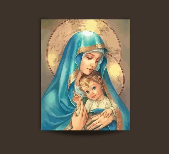 Discover Paint By Numbers Kit For Adults - Mary and Jesus - Painting Kit 75 Christmas Gift Wall Art Church Painting Religious Gift 75
