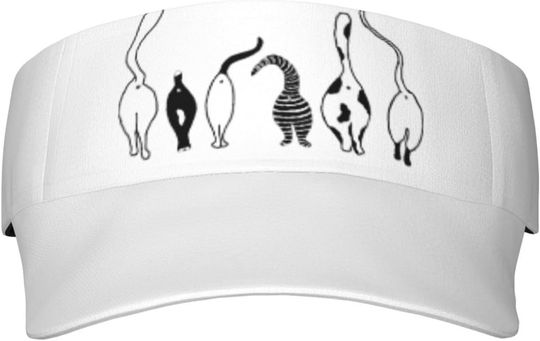 Discover Cat Empty Top Cap Cute AOP Sun Visor Hats