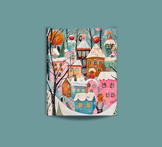Discover Painting By Numbers For Adults Cute Christmas Village Winter Snowy DIY Painting Kit Nature Wall Art Gift for Crafters Xmas Gift 292