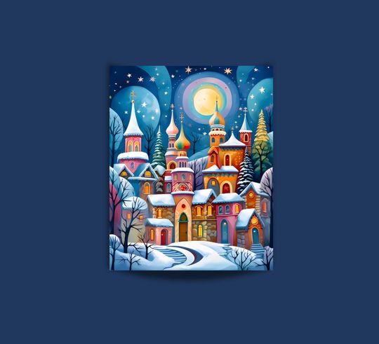 Discover Painting By Numbers For Adults Magical Christmas Village Winter Snowy DIY Painting Kit Nature Wall Art Gift for Crafters Xmas Gift 291