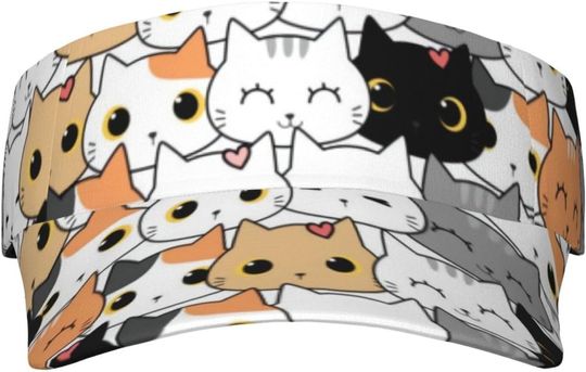 Discover Cute Cat AOP Sun Visor Hats