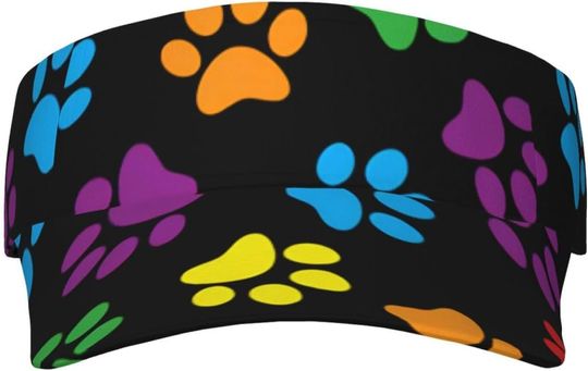 Discover Cute Cat and Dog Paw AOP Sun Visor Hats