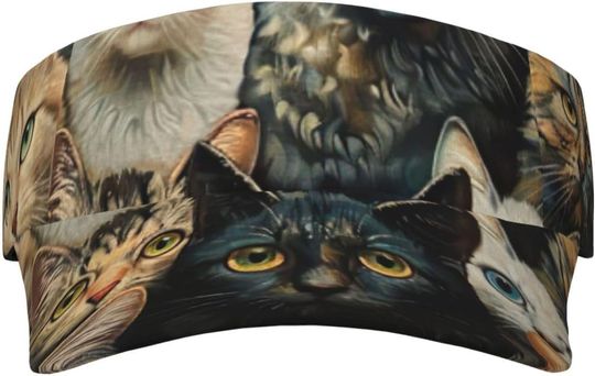 Discover Cat AOP Sun Visor Hats