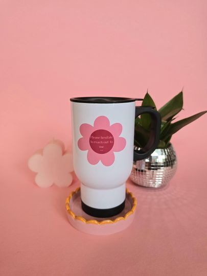 Discover Please Hesitate To Reach Out I Funny Travel Mug | On The Go Flask | Funky Stainless Steel Travel Mug