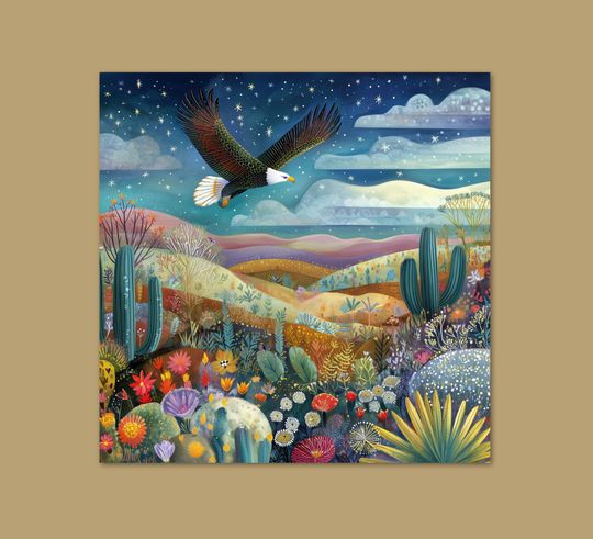 Discover Paint By Numbers For Adults Eagle in the Desert Square Painting Kit Eagle Wall Art Thoughtful Gift for Crafters Christmas Gift Set 336