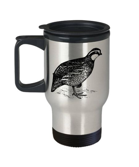 Discover Bobwhite Quail Travel Mug - Beautiful Sketch Gift - Northern Coffee or Tea Cup