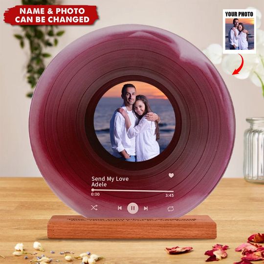 Discover Personalized Vinyl Record with Photo - Acrylic Song Plaque - Gift for Friends - Birthday Gift for Her Him - Christmas Gifts