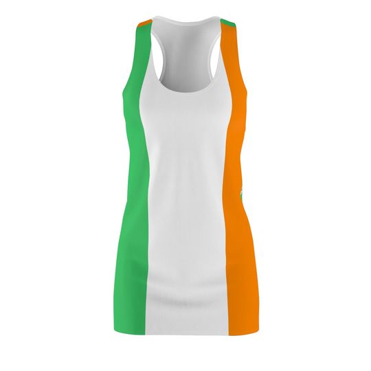 Discover Women's Irish  Racerback Dress. Irish Flag Dress. Irish Pride Dress. Ireland Gifts. Ireland Dress. Ireland Apparel.