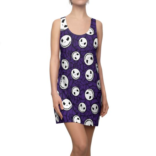 Discover Jackk Skellingtonn Style Dress, Purple Spiderweb Racerback Dress