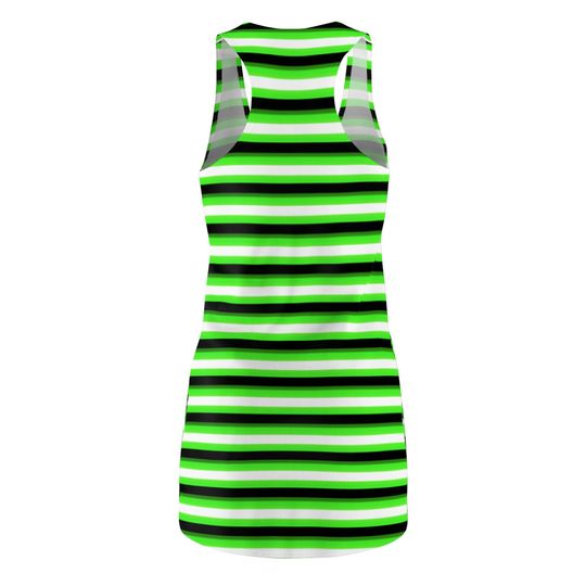 Discover Halloween Black & Green Striped Racerback Dress for Women