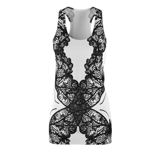 Discover Elegant Women's Cut & Sew Racerback Dress, Summer Fashion, Lace Print Dress